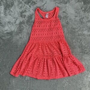 Cat And Jack Girls~ Neon~Lace Bathing Suit Beach Pool Cover Up Dress Lg 10-12